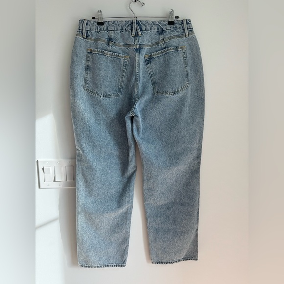 Good American 90s duster light wash high rise denim jeans women’s size 14 - Picture 5 of 11